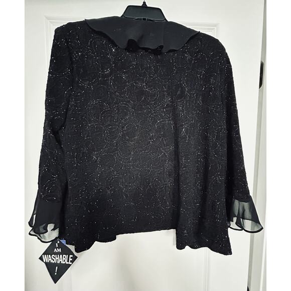 NWT- XL Black R & M Richards Mock Twin Set Women Festive Formal Or Casual Top - Picture 2 of 11